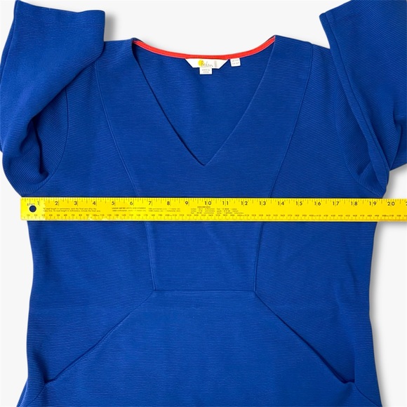 Boden Bronte Ottoman Dress Cobalt Blue 10P Stretch Knit with Pockets - Picture 7 of 14